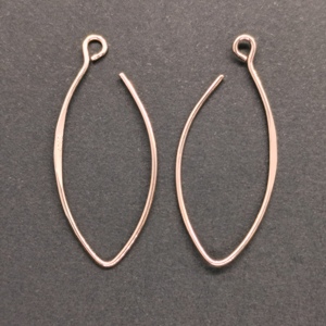 925 Silver Oval Earring Hooks Rose Gold Finished